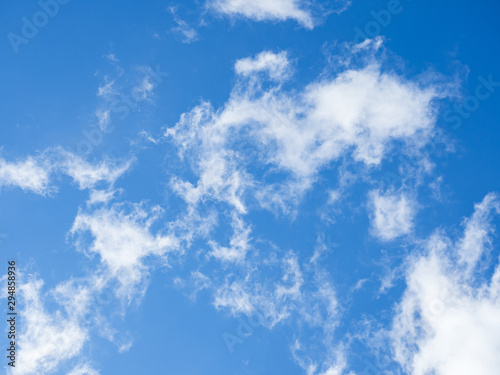 White clouds in the blue sky at the end of the Southeast Asian rainy season are used as wallpapers or weather related content. Beautiful cloudscape.