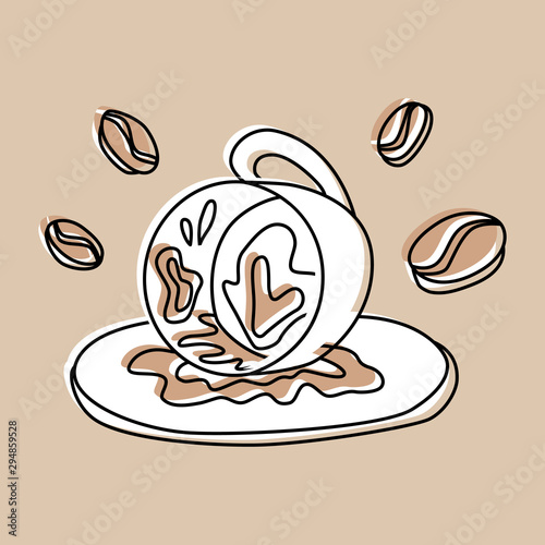 Fortune telling and divination isolated elements of coffee cup for a mystic sphere of activity, shop. Witch store. Idea for  esoteric, occult books, presentation. Furtive telling. 