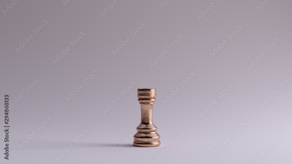 Bronze Chess Rook Piece 3d illustration 3d rendering