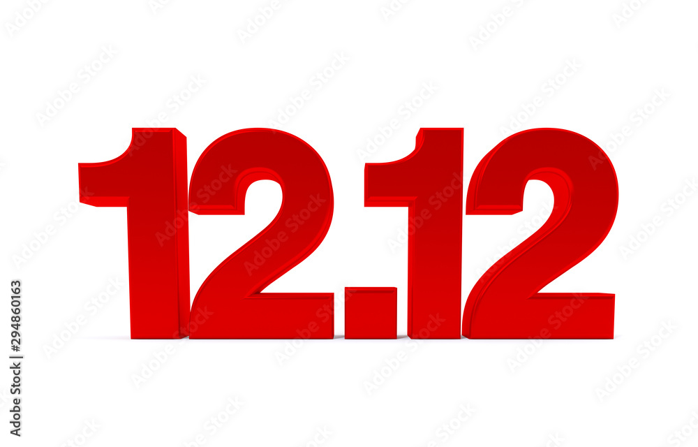 12.12 shopping day sale isolated on white background. 3d illustration. 12.12 shopping day sale isolated on white background. 3d illustration.