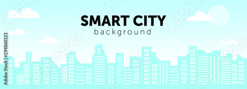 smart city. Illustration of city buildings silhouettes and colors  vector illustration.