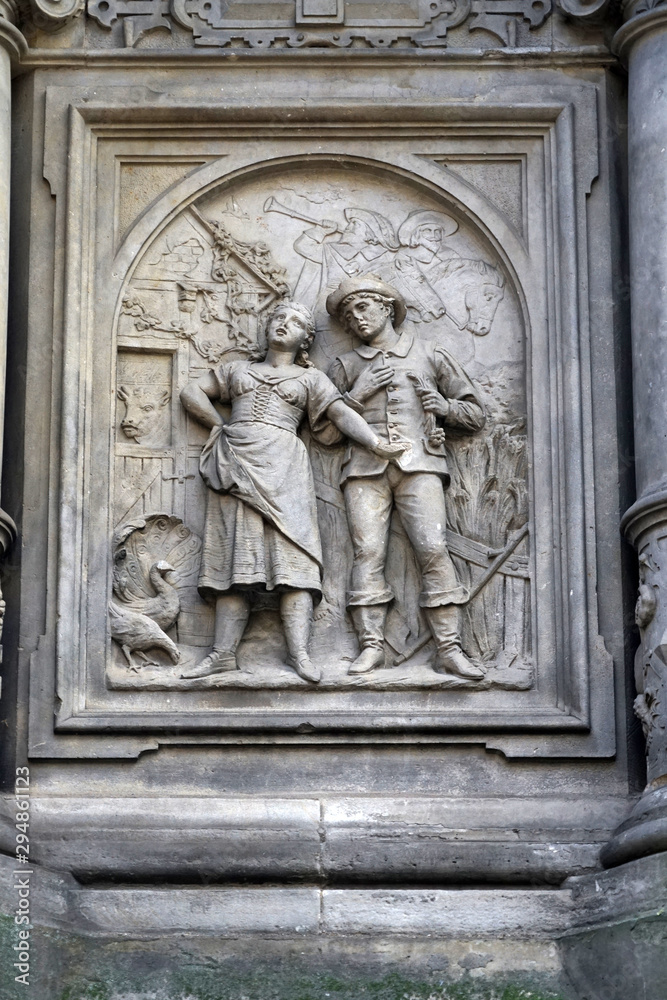 Relief Jan von Werth und Griet in Köln