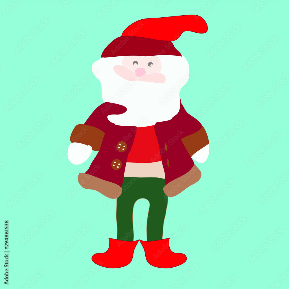 Year of the rat. Santa Claus . Winter card