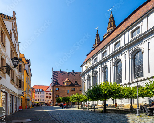 Sankt Gumbertus Kirche und Altstadt  Ansbach  Bayern  Deutschland 