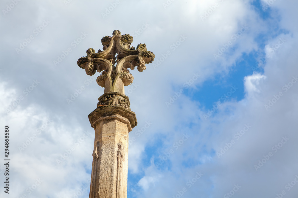 cross made by stone symbol christianity 