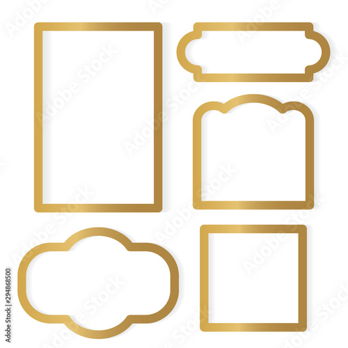 golden frame set icon- vector illustration