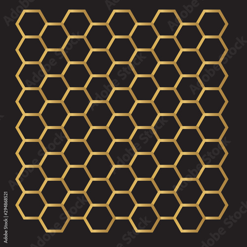 golden bee honeycomb background- vector illustration