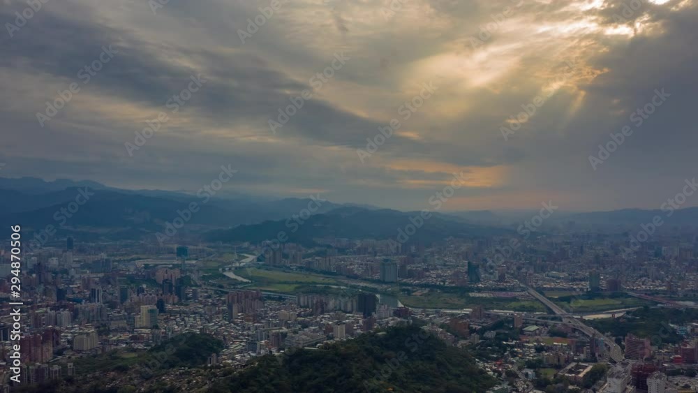 sunset sky taipei cityscape mountains district aerial panorama 4k timelapse taiwan sunset sky taipei cityscape mountains district aerial panorama 4k timelapse taiwan