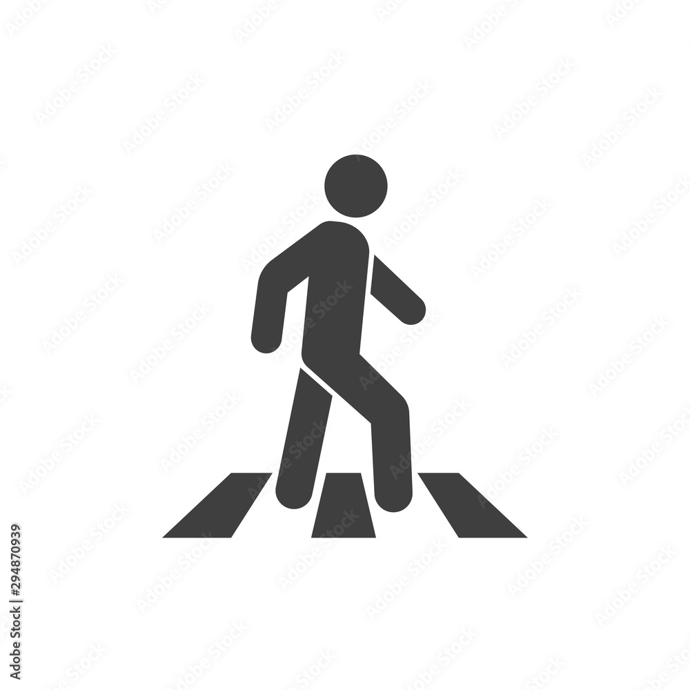 man crosswalk vector icon