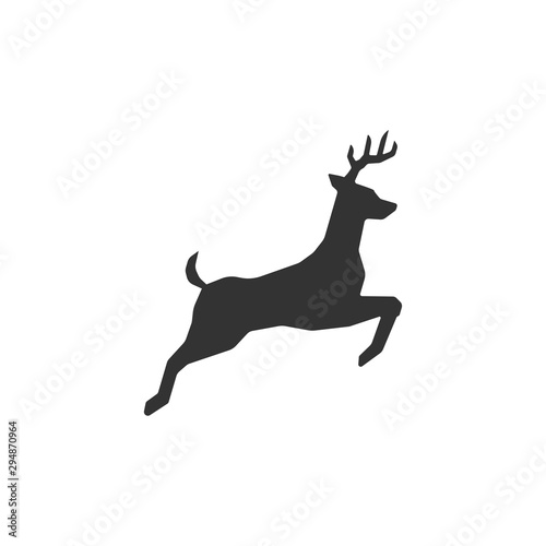 silhouette of a deer on white background © 4luck