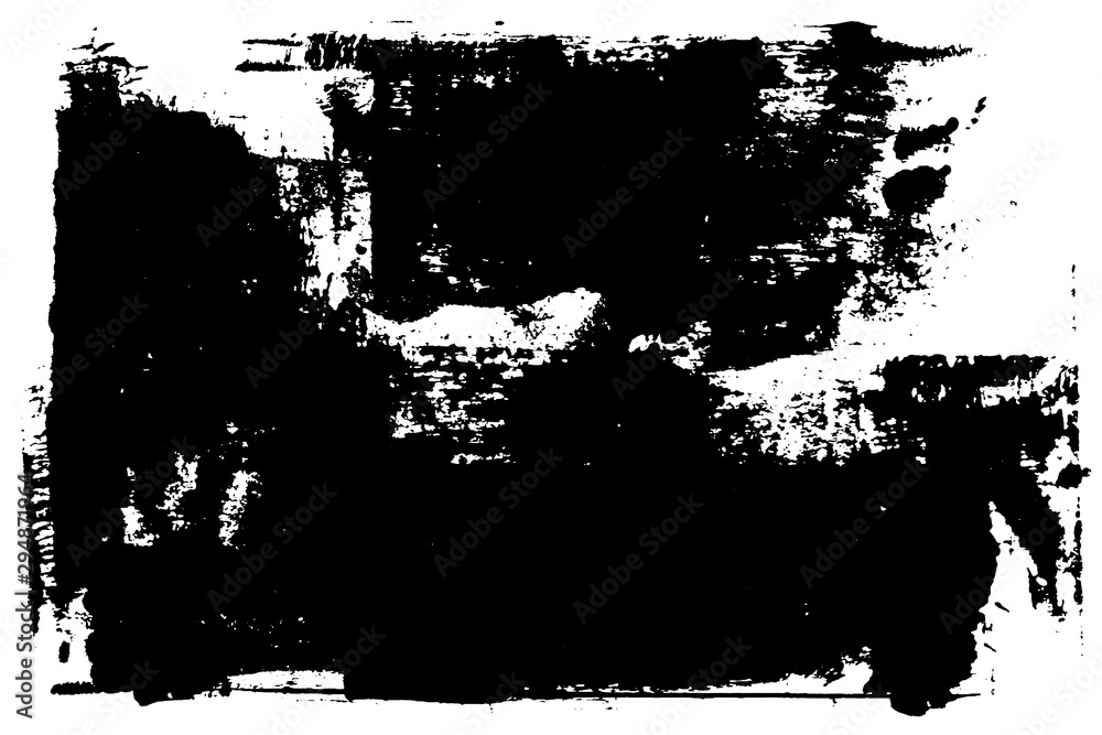 Vector hand drawn big textured hand painted stain. Monochrome ink painted backdrop. One color grungy background.