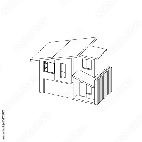 Asimetric Modern Architectural isolated house