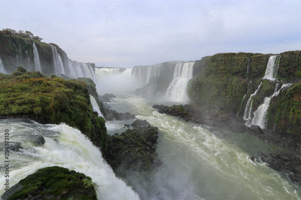 Brazil - Iguazu falls from the Brazilian side over the mouth of the waterfall - feel, hear and see the power of this magnificent waterfall!