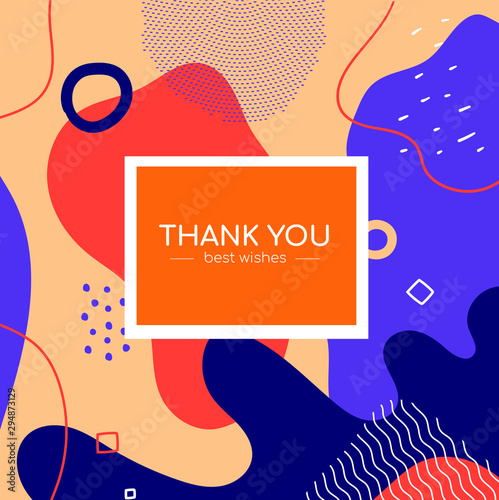 Thank you poster template - modern abstract banner
