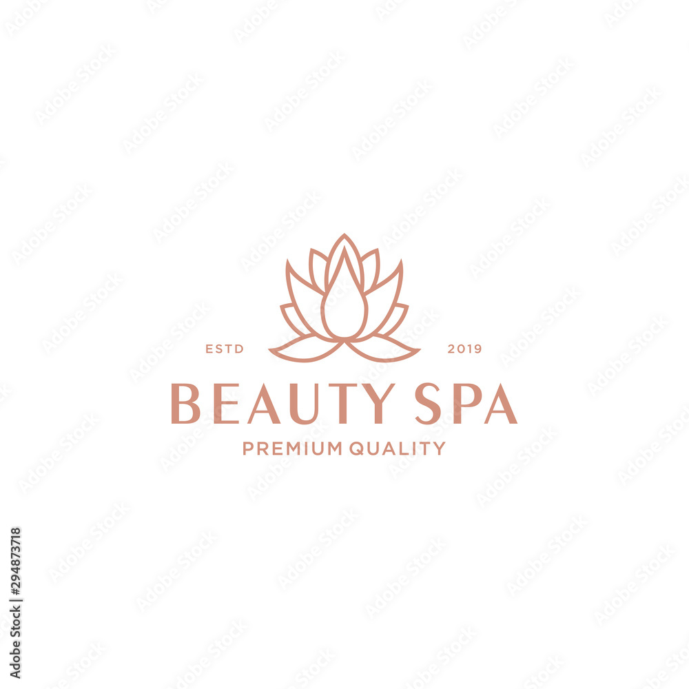 Lotus Spa Logo Design Vector Illustration