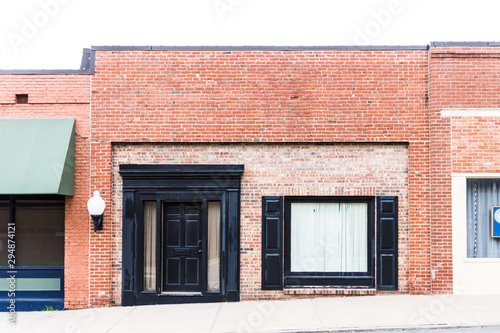 Empty store front in historic shopping area