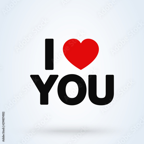 I love you Simple modern icon design illustration.
