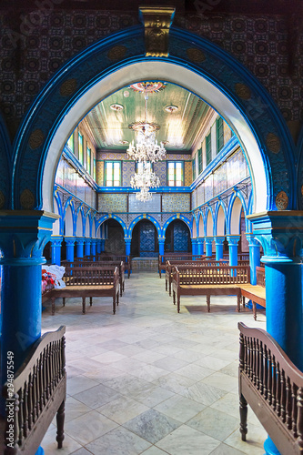 Tunisia. Djerba. Hara Sghira. Ghriba Jewish synagogue. One of the oldest places of worship in the Jewish community in Tunisia. 586 before J.C photo