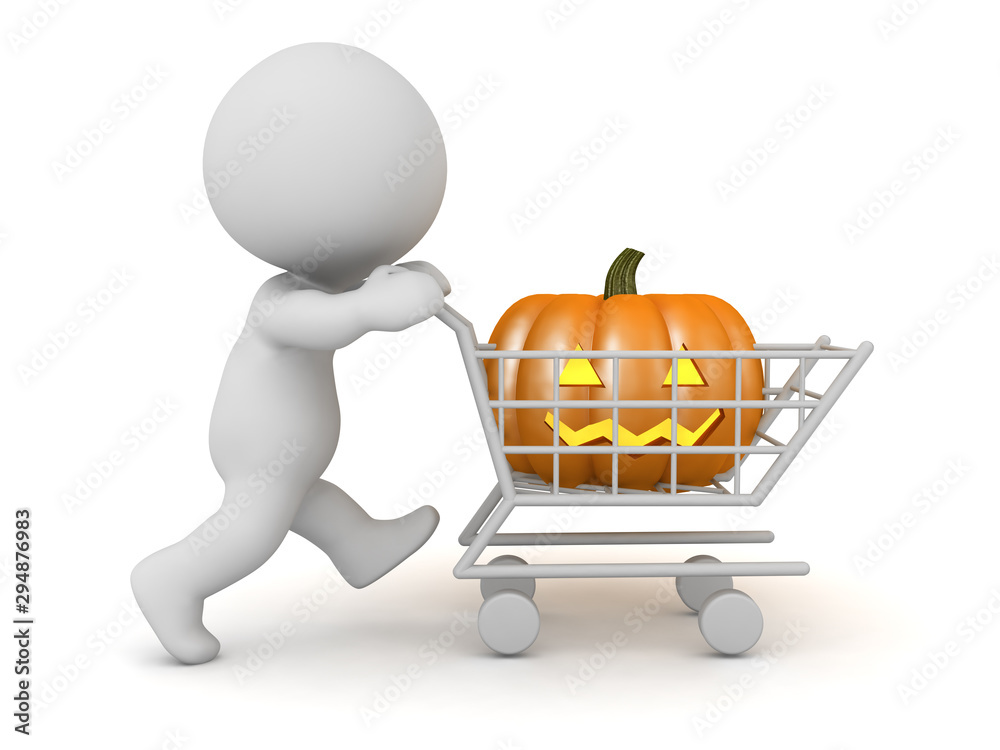 3D Character buying jack o latern for Halloween 3D Character buying jack o latern for Halloween