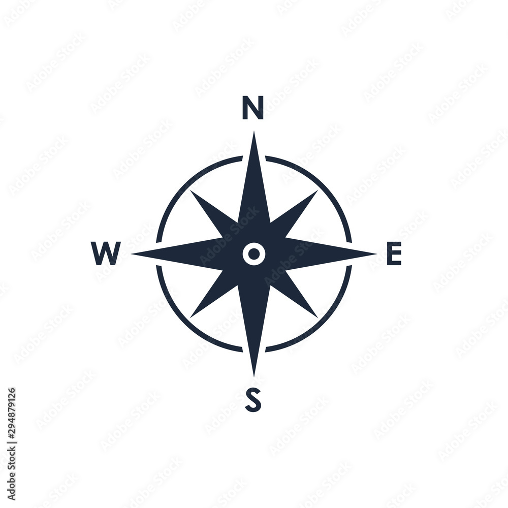 Compass icon. Wind rose sign. Compass symbol isolated on white background. Vector illustration Compass icon. Wind rose sign. Compass symbol isolated on white background. Vector illustration