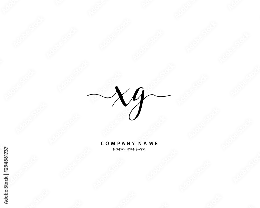 XG Initial handwriting logo vector XG Initial handwriting logo vector