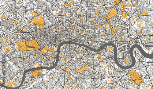 Detailed Map of London, UK photo