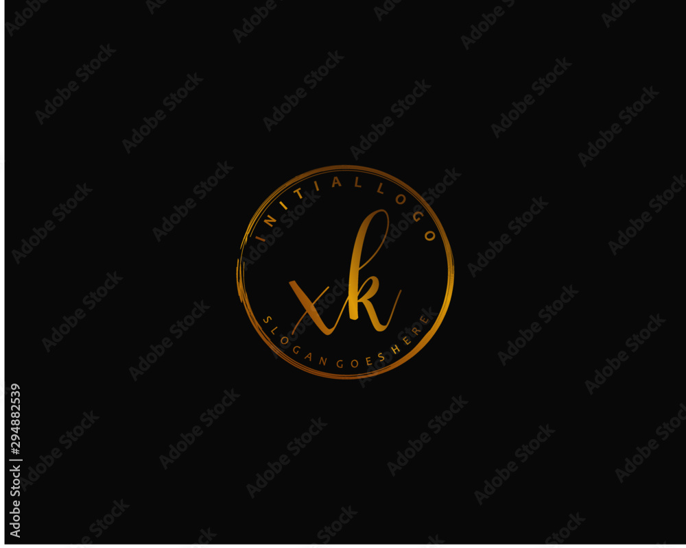 Fototapeta premium XK Initial handwriting logo vector 