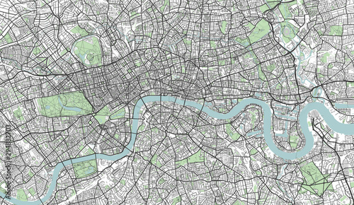 Detailed Map of London, UK photo