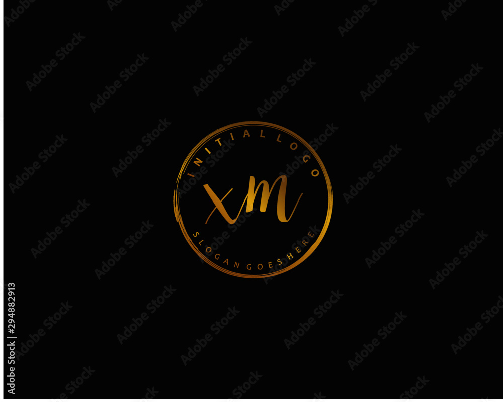 XM Initial handwriting logo vector	