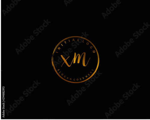XM Initial handwriting logo vector 