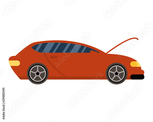car with open bonnet mechanic icon