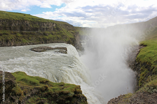 Breathtaking gulfoss waterfall in iceland