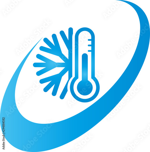 Thermometer und Schneeflocke, Temperatur, Logo
