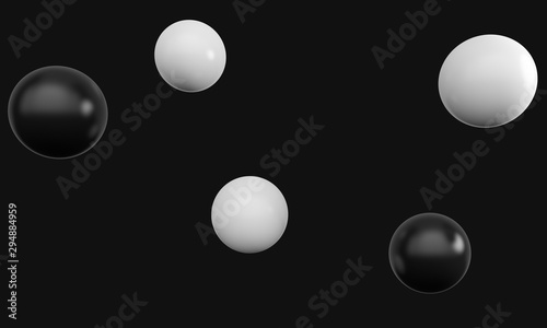 Black and white balls. 3d rendering