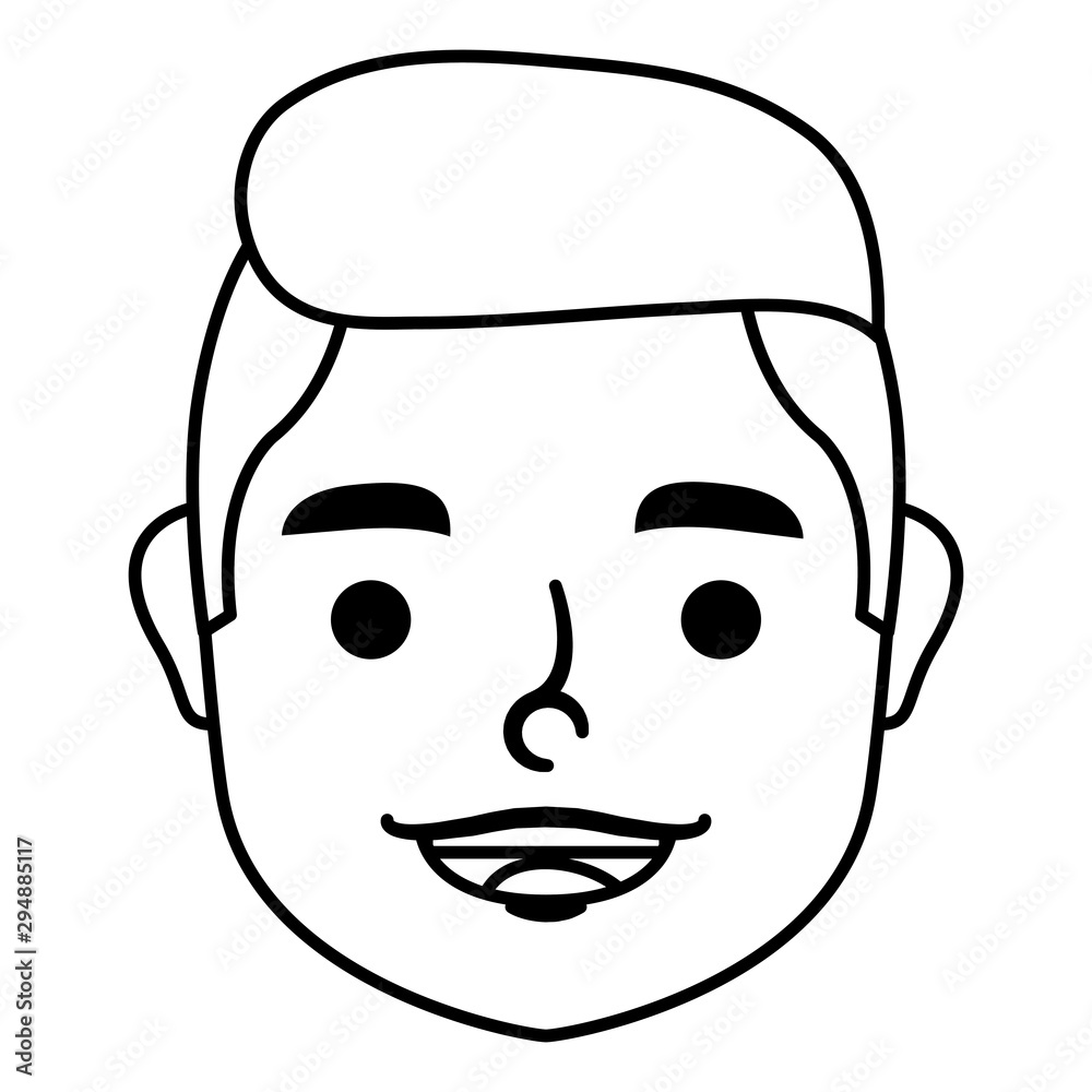 young man head character icon young man head character icon