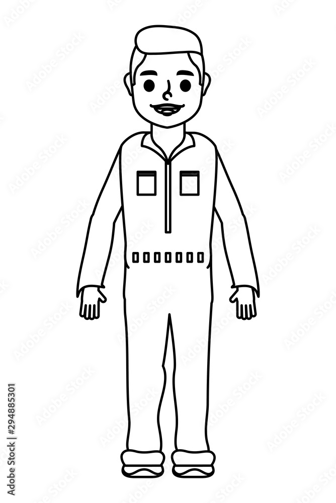 young mechanic worker avatar character