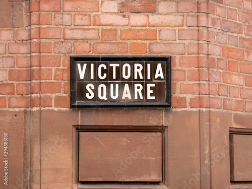 Victoria Square street sign, Belfast, Northern Ireland, UK