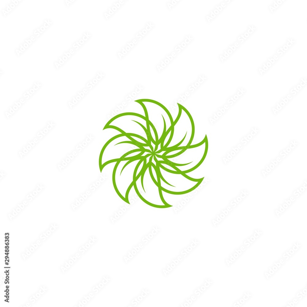 leaf with color gradations logo template