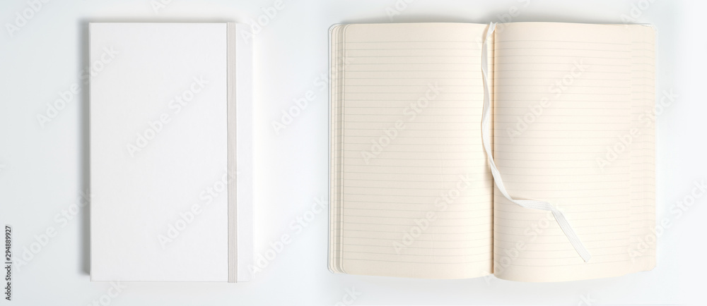 white notebook on white background with clipping path white notebook on white background with clipping path