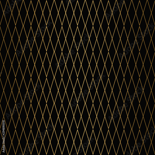 Diamond pattern motif. Seamless gold and black background