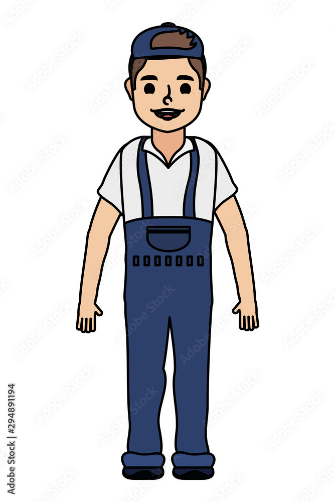 young mechanic worker avatar character