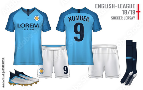 t-shirt sport design template, Soccer jersey mockup for football club. uniform front and back view.