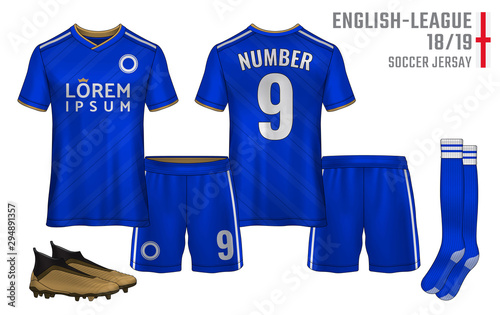 t-shirt sport design template, Soccer jersey mockup for football club. uniform front and back view.