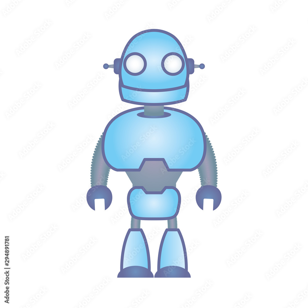 humanoid robot cyborg isolated icon humanoid robot cyborg isolated icon