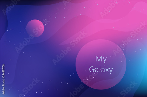 Fototapeta Naklejka Na Ścianę i Meble -  Space planet background with fantastic galaxy.