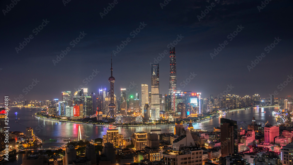 Fototapeta premium Szanghaj nocą