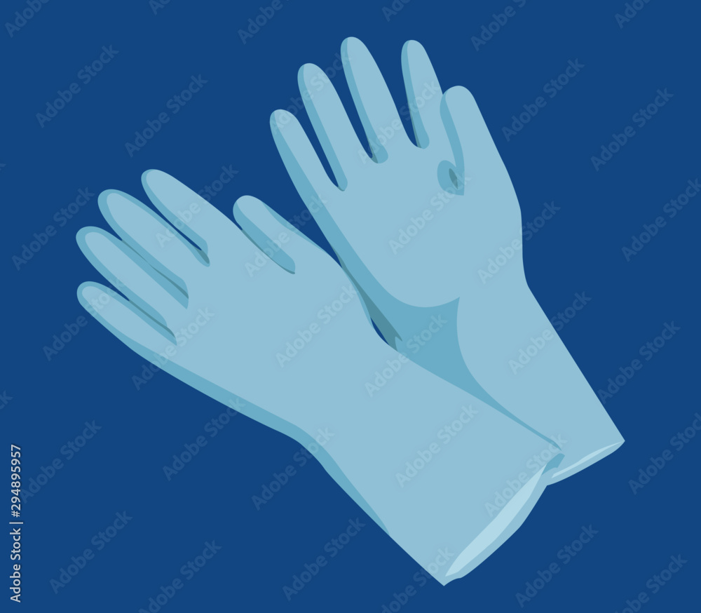 Obraz premium Rubber cleaning gloves vector illustration