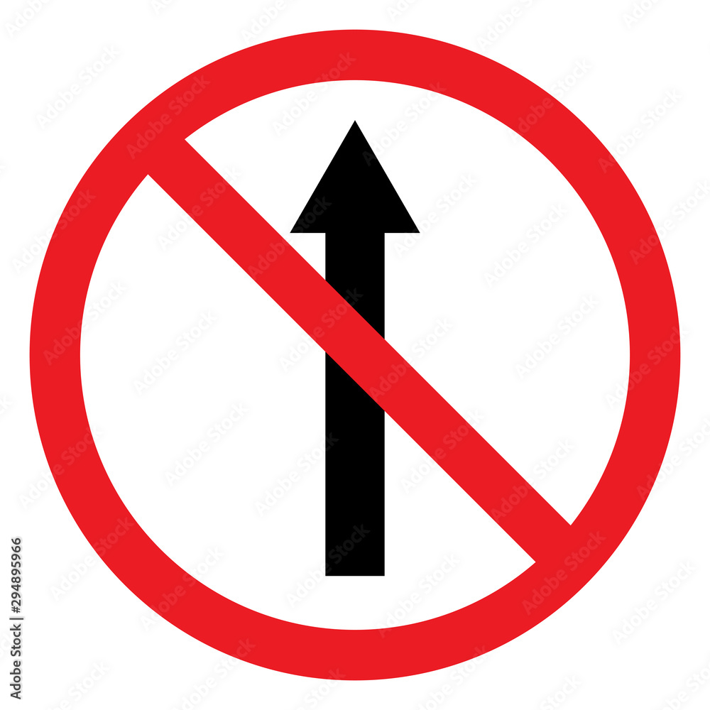 No straight traffic sign vector illustration. No straight traffic sign vector illustration.