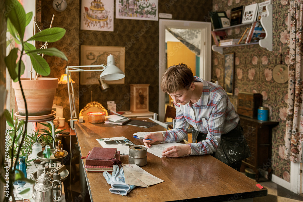 Young woman at desk