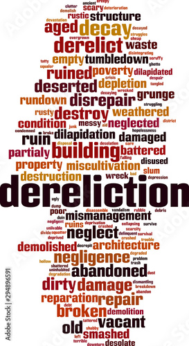 Dereliction word cloud